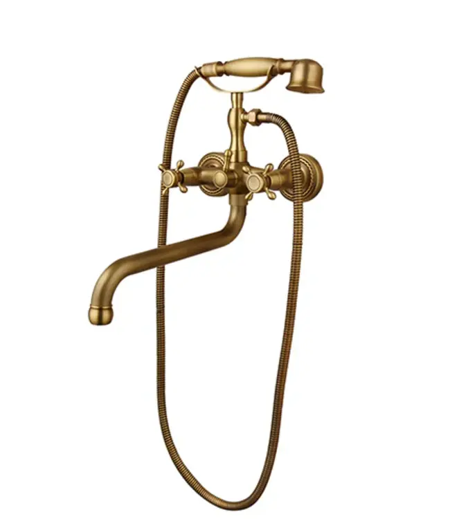 Rene Houtman Landelijke Badkraan Met Lange Uitloop | Brons