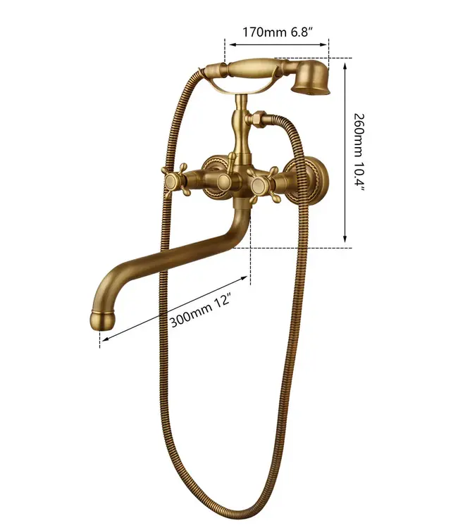 Rene Houtman Landelijke Badkraan Met Lange Uitloop | Brons