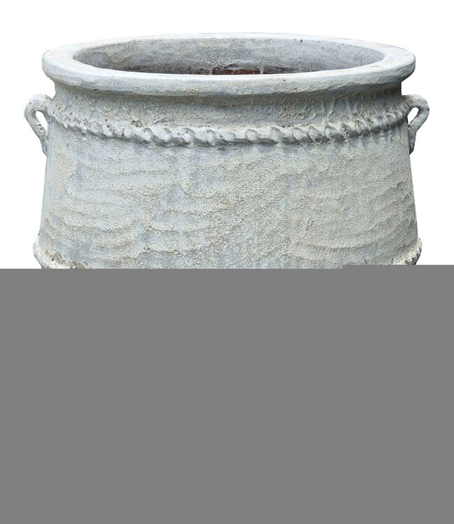 PTMD Tony Grey grote keramische pot ronde laag 72x60 Cm