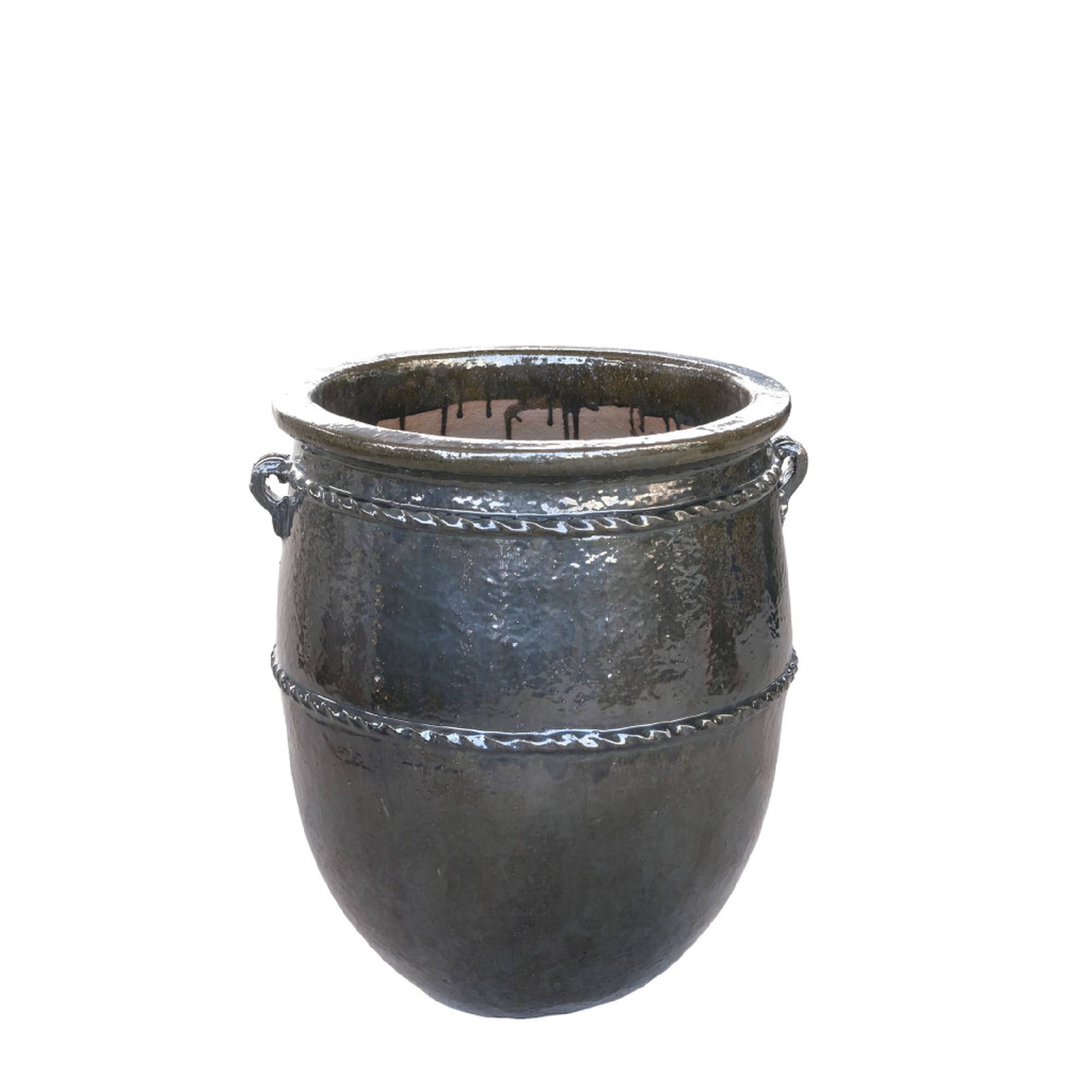 PTMD Tony Green grote keramische pot ronde laag 72x60 Cm