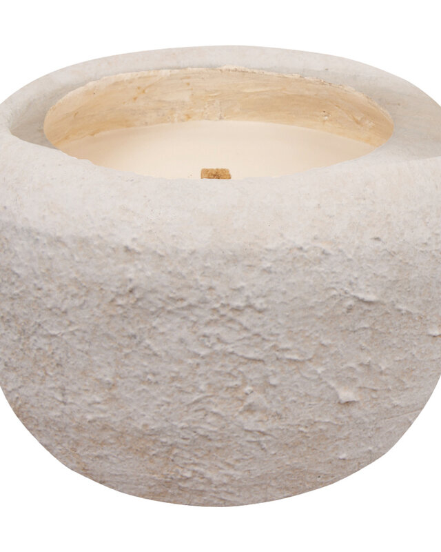 PTMD Gabor Cream cement outdoor candle M -> Gabor Crème cement buitenkaars M