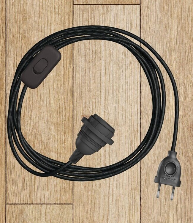 ORIGINAL HOME Textielsnoer Met Lichtschakelaar | 3,14 m | Zwart