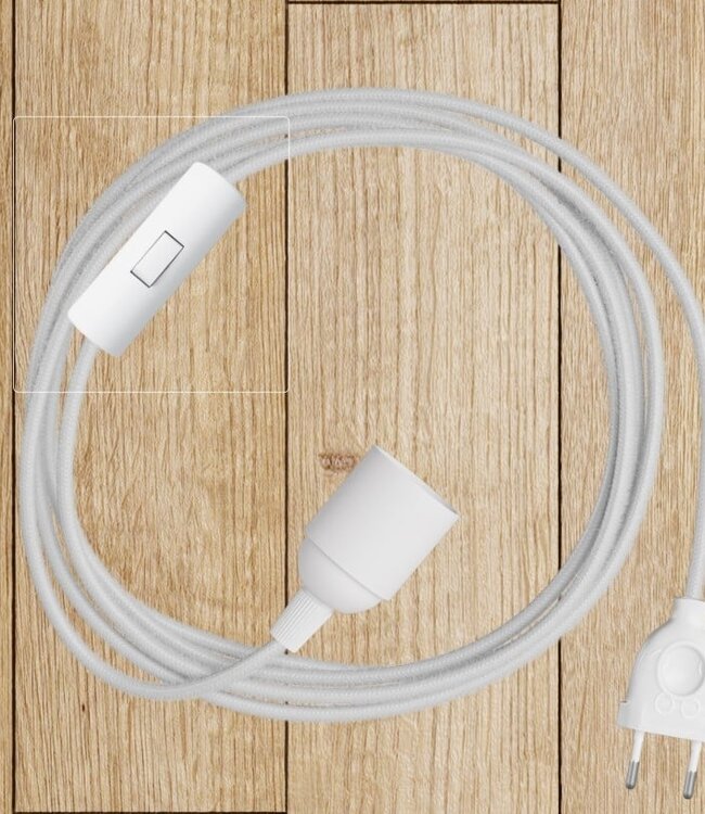 ORIGINAL HOME Textielsnoer Met Lichtschakelaar | 3,14 m | Wit