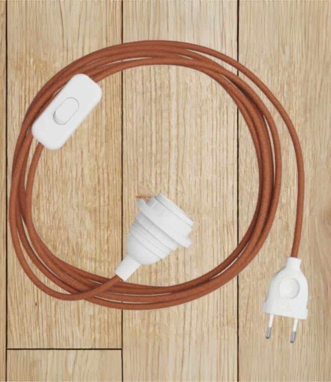 ORIGINAL HOME Textielsnoer Met Lichtschakelaar | 1,6 m | Terra