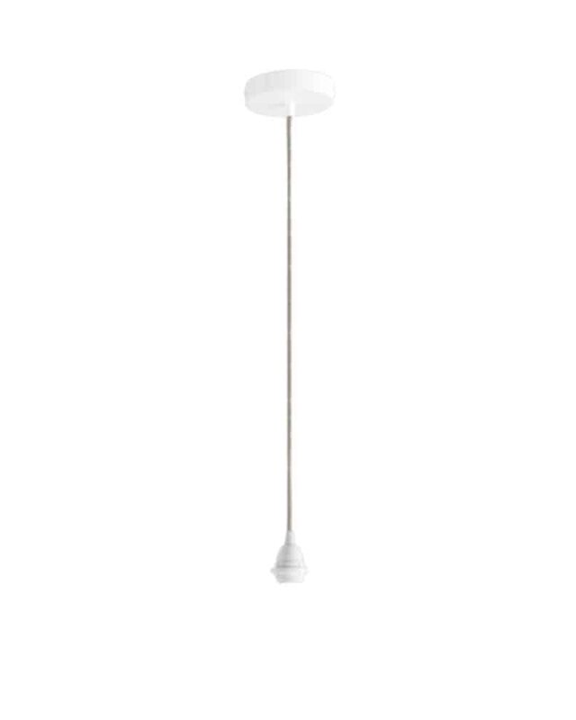 ORIGINAL HOME Textielsnoer Met Metalen Plafondrozet | 2 m | Grijs