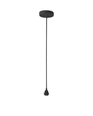 ORIGINAL HOME Textielsnoer Met Metalen Plafondrozet | 3 m | Zwart