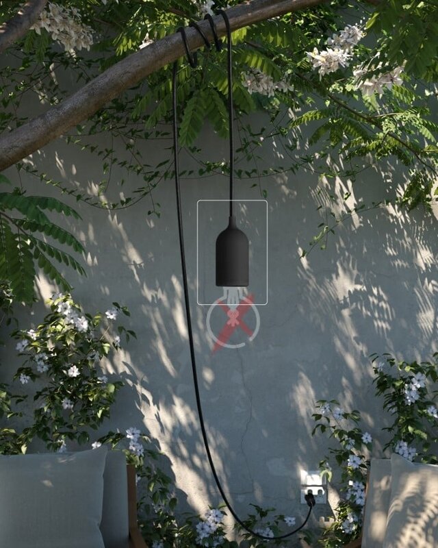 ORIGINAL HOME Outdoor Textielsnoer | 3,16 m | Zwart