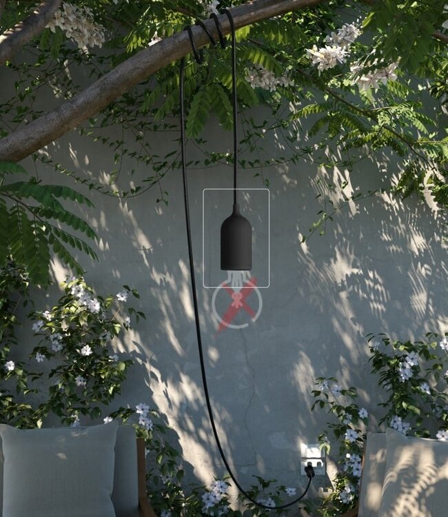 ORIGINAL HOME Outdoor Textielsnoer | 3,16 m | Zwart