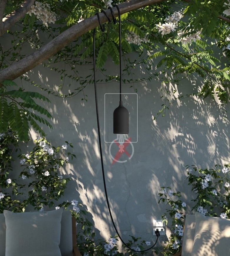 ORIGINAL HOME Outdoor Textielsnoer | 3,16 m | Zwart