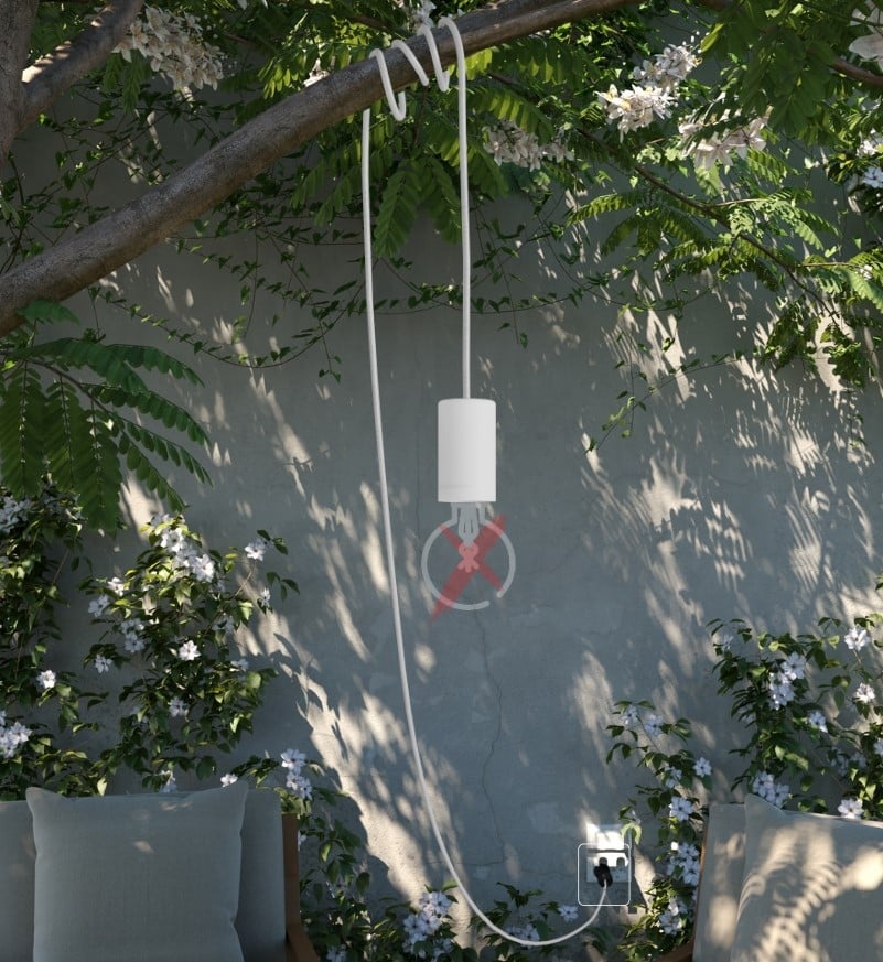 ORIGINAL HOME Outdoor Textielsnoer | 3,16 m | Wit