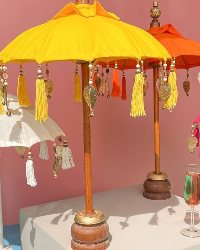 Rene Houtman Tafelparasol Bali Met Hangertjes | H80 x D42 cm