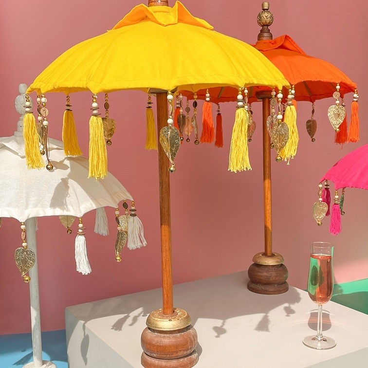 Rene Houtman Tafelparasol Bali Met Hangertjes | H80 x D42 cm