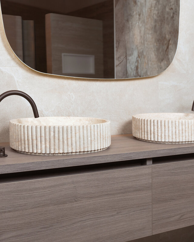 Loutro Bathroomware Waskom Irini Ovaal | Marmer | H12 x B50 x D38 cm