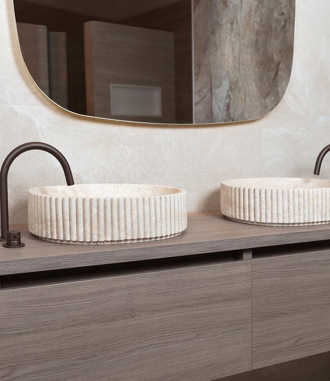 Loutro Bathroomware Waskom Irini Ovaal | Marmer | H12 x B50 x D38 cm