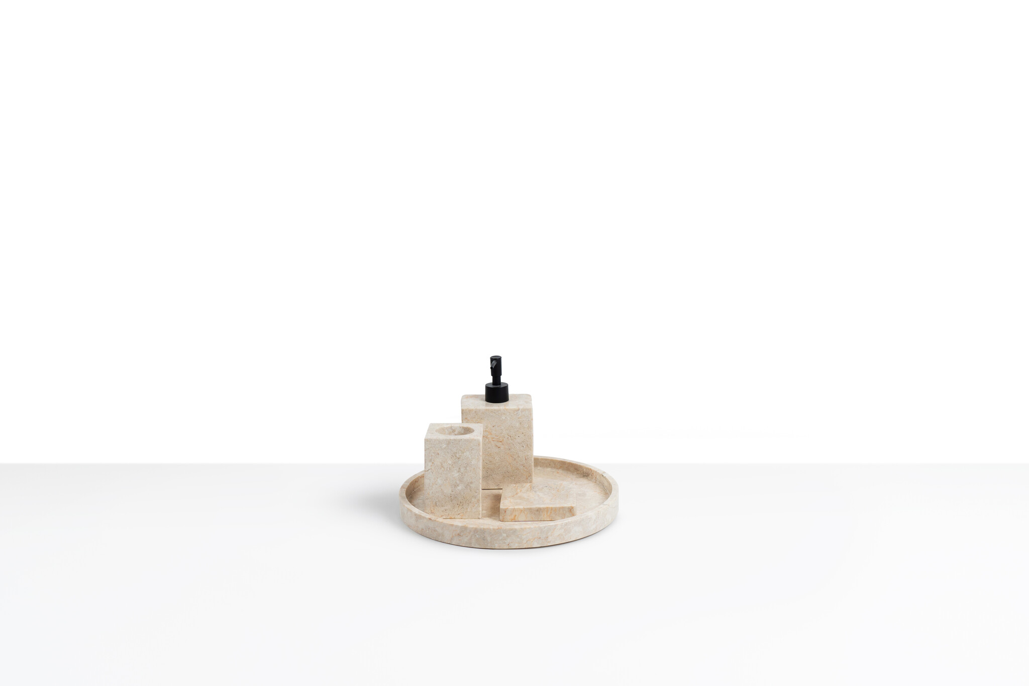 Loutro Bathroomware Badkamerset Met Zeeppompje | Marmer | 3 Kleuren