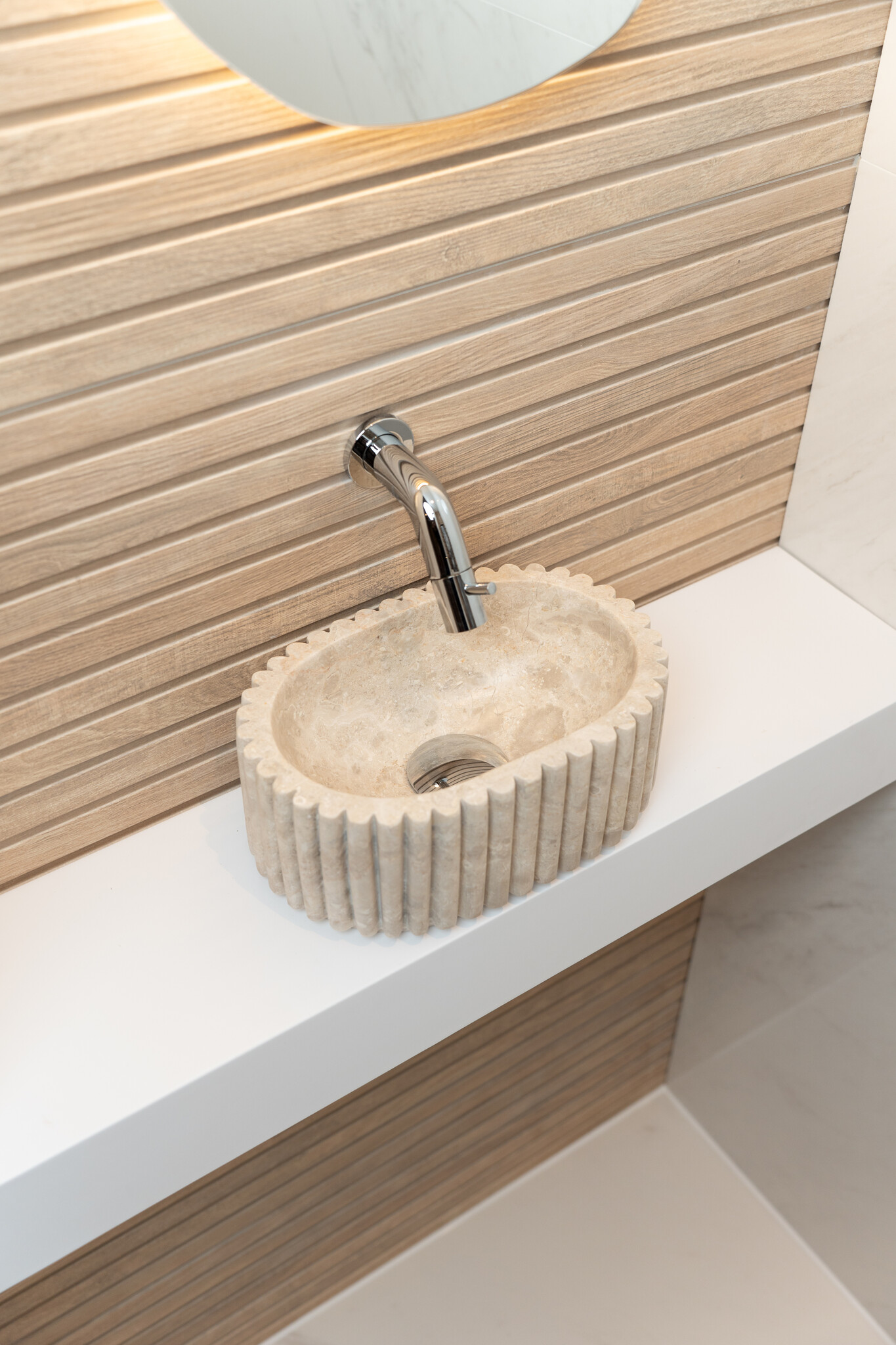 Loutro Bathroomware Waskom Irini Ovaal Mini | Marmer | H12 x B30 x D20 cm