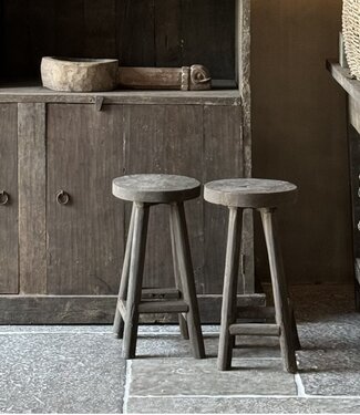 Aura Peeperkorn Old Farm Krukje | Rond | Oud Teakhout | H50 x D27 cm