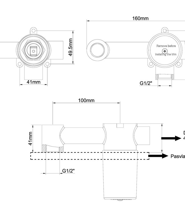 Wiesbaden Caral Inbouwdeel Eenhendel Wastafelkraan Met Coldstart