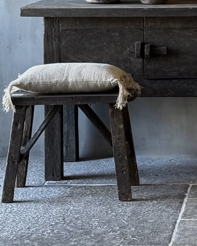 Aura Peeperkorn Old Farm Bankje/Krukje | Teakhout | L30 x B60 cm