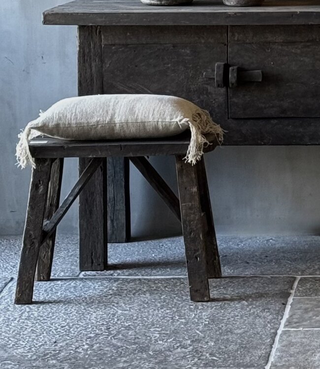 Aura Peeperkorn Old Farm Bankje/Krukje | Teakhout | L30 x B60 cm