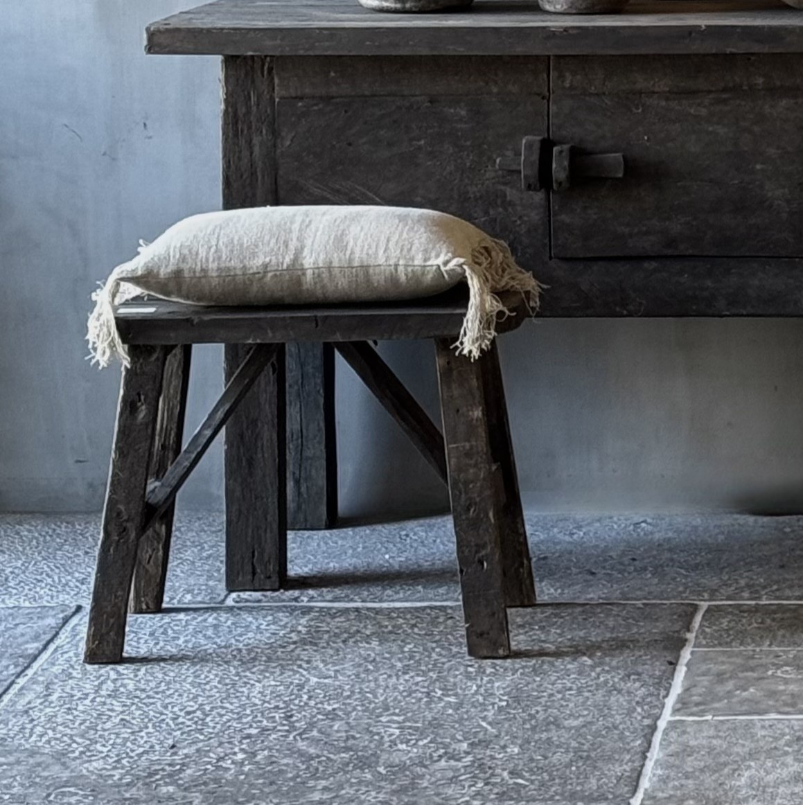 Aura Peeperkorn Old Farm Bankje/Krukje | Teakhout | L30 x B60 cm