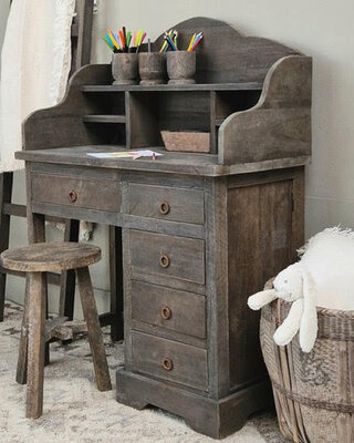 Luksa Home Collection Bureau Floris | Antique Grey | H120 x B90 x D45 cm