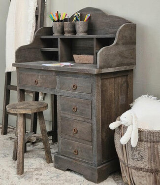 Luksa Home Collection Bureau Floris | Antique Grey | H120 x B90 x D45 cm