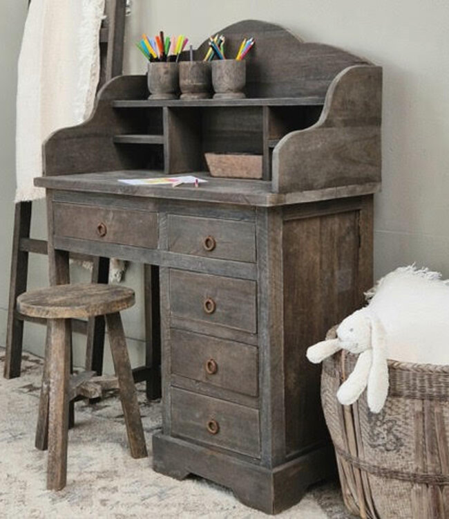 Luksa Home Collection Bureau Floris | Antique Grey | H120 x B90 x D45 cm