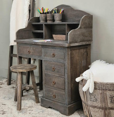 Luksa Home Collection Bureau Floris | Antique Grey | H120 x B90 x D45 cm