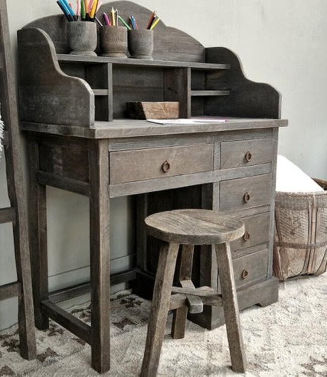 Luksa Home Collection Bureau Floris | Antique Grey | H120 x B90 x D45 cm