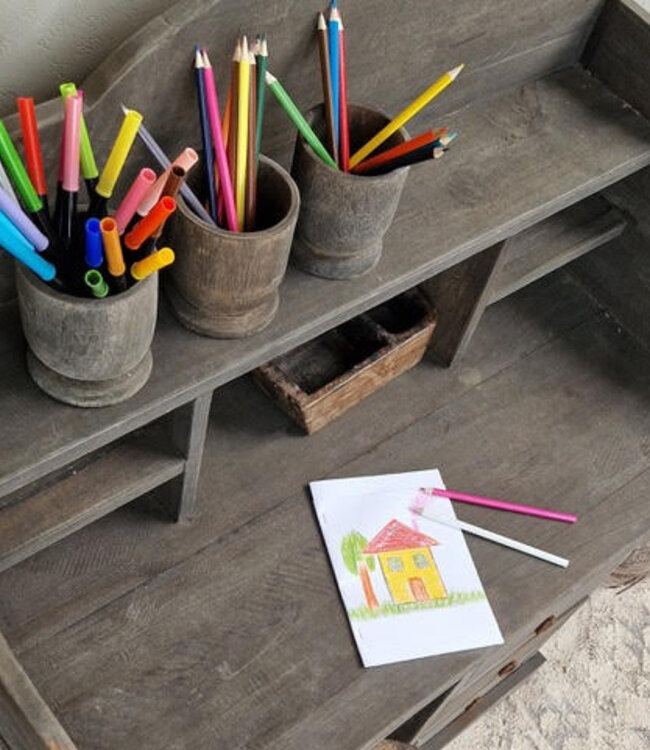 Luksa Home Collection Bureau Floris | Antique Grey | H120 x B90 x D45 cm