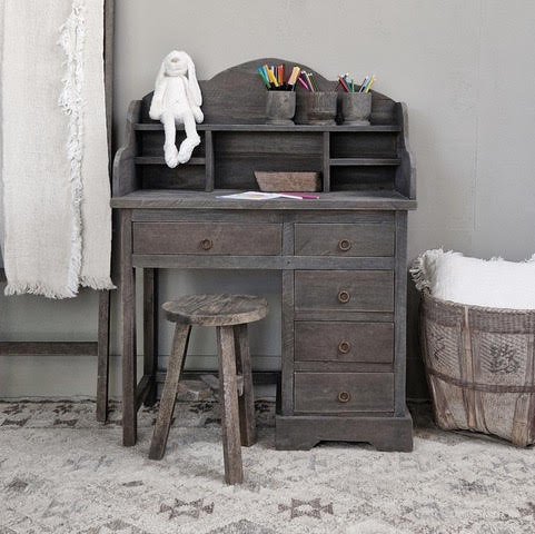 Luksa Home Collection Bureau Floris | Antique Grey | H120 x B90 x D45 cm