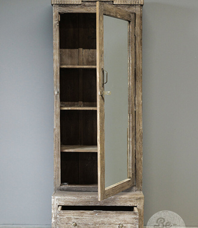 Be-Uniq Oude Spiegelkast | Rustiek Verweerd | H198xB71xD54 cm