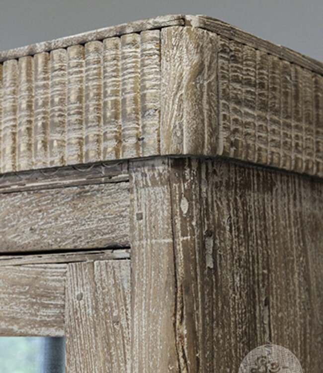 Be-Uniq Oude Spiegelkast | Rustiek Verweerd | H198xB71xD54 cm