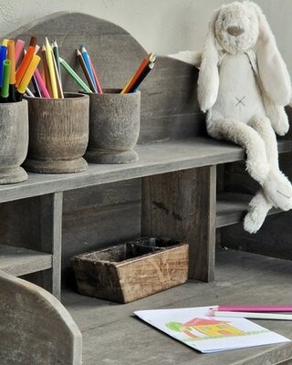 Luksa Home Collection Pot Pennenbak Kadek | Oud Hout | H11xD10 cm