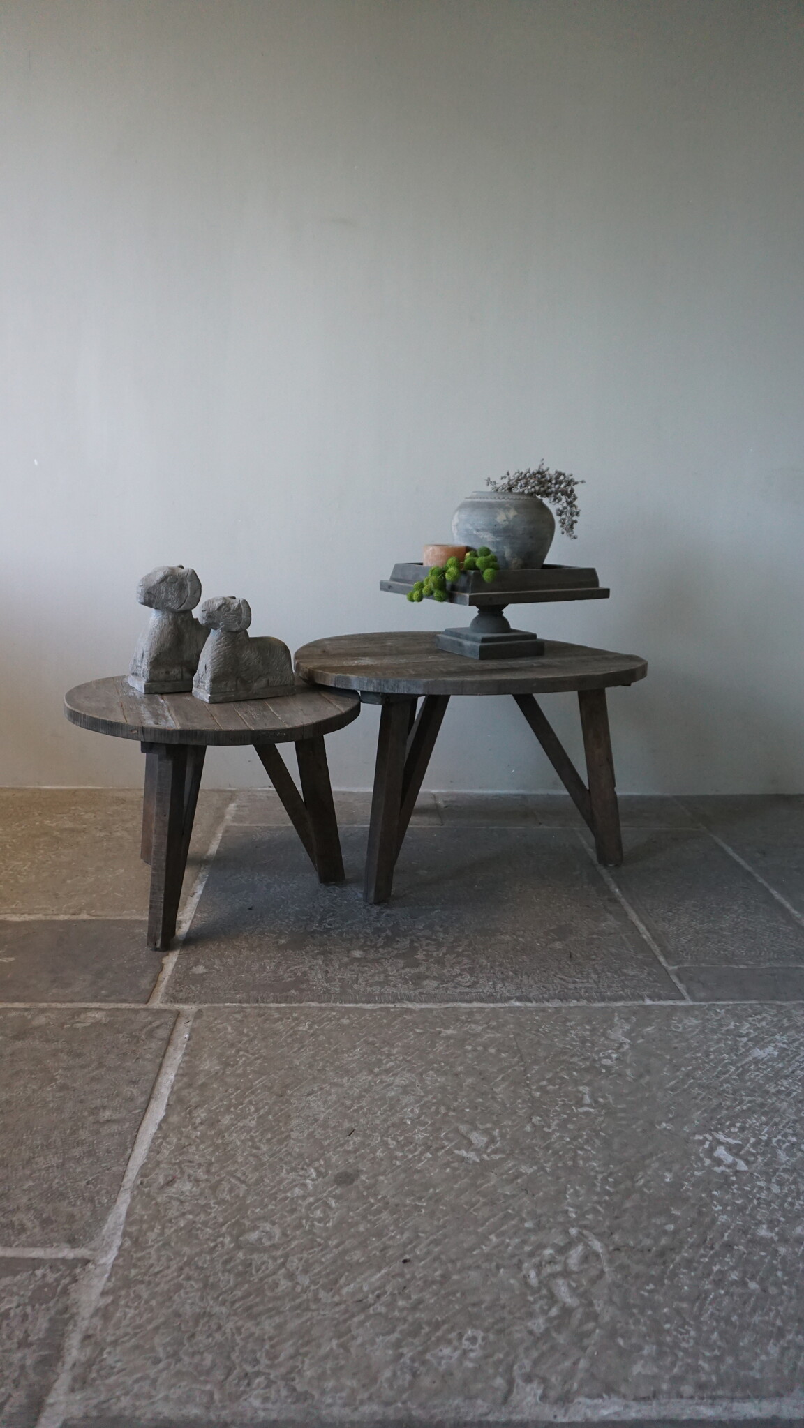 Rene Houtman Bijzettafel Salontafel Set Van 2 | Rond | Driftwood