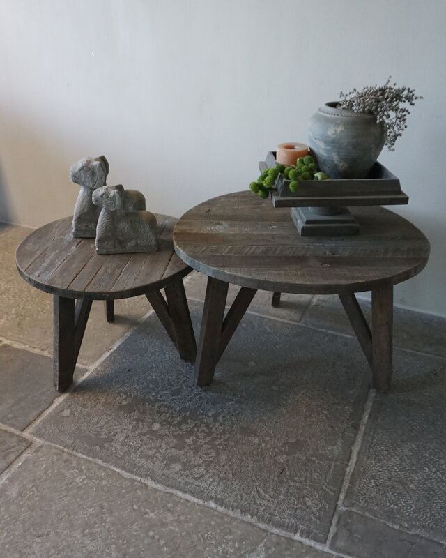 Rene Houtman Bijzettafel Salontafel Set Van 2 | Rond | Driftwood