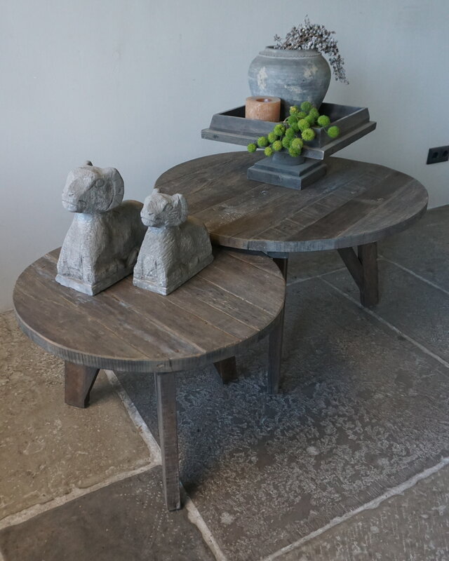 Rene Houtman Bijzettafel Salontafel Set Van 2 | Rond | Driftwood