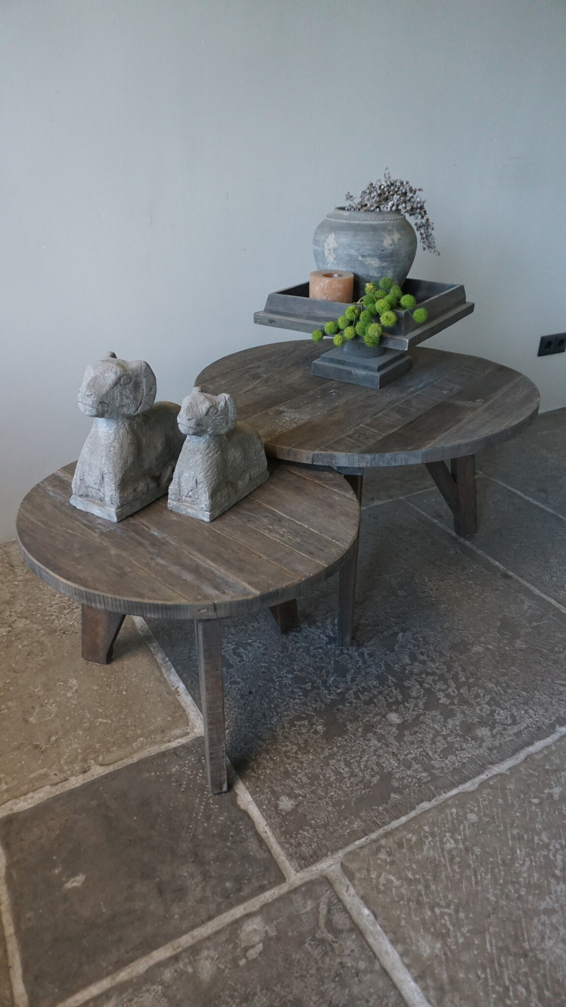 Rene Houtman Bijzettafel Salontafel Set Van 2 | Rond | Driftwood