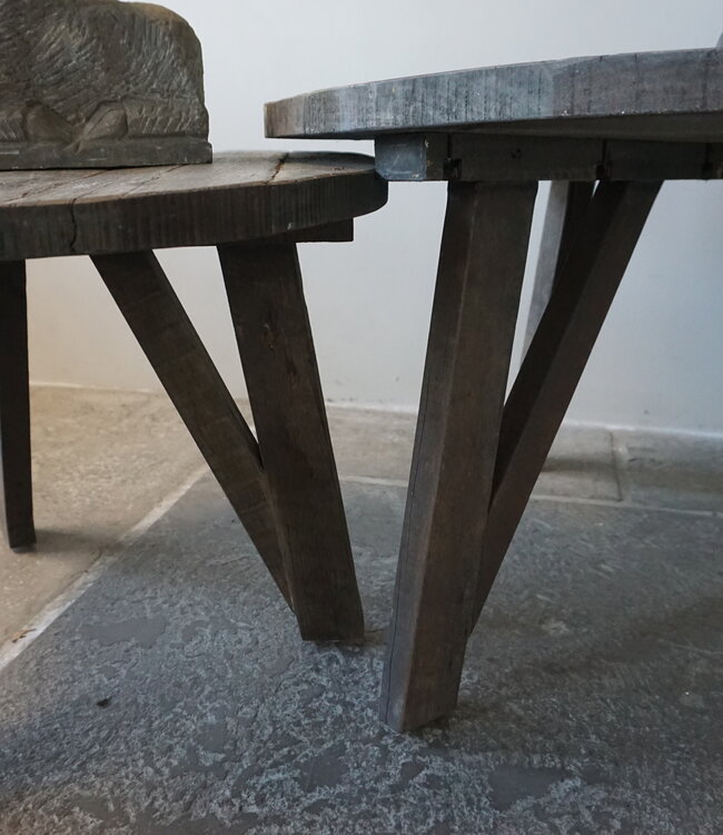 Rene Houtman Bijzettafel Salontafel Set Van 2 | Rond | Driftwood