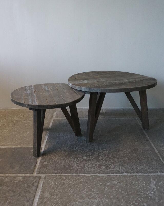 Rene Houtman Bijzettafel Salontafel Set Van 2 | Rond | Driftwood