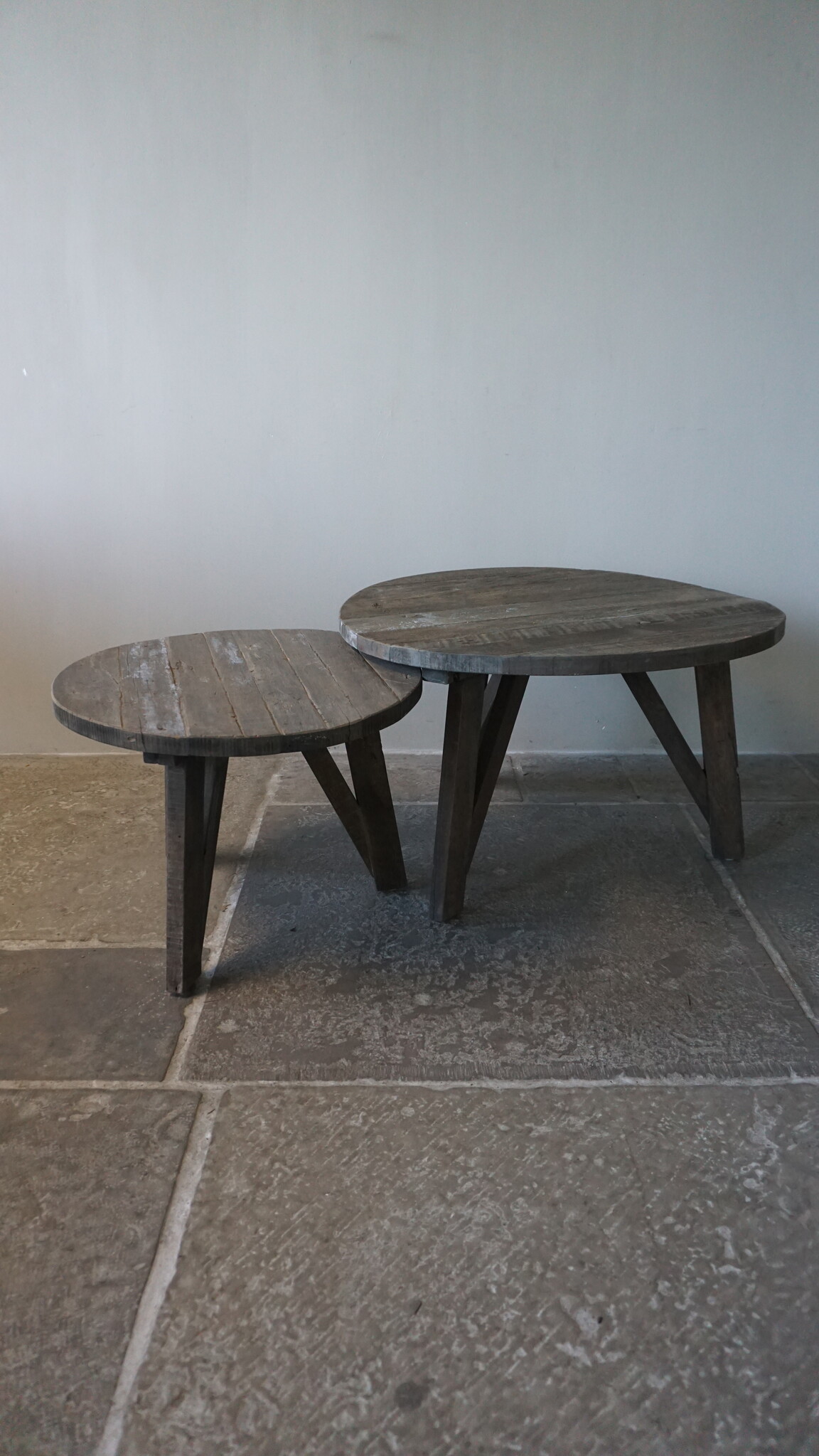 Rene Houtman Bijzettafel Salontafel Set Van 2 | Rond | Driftwood