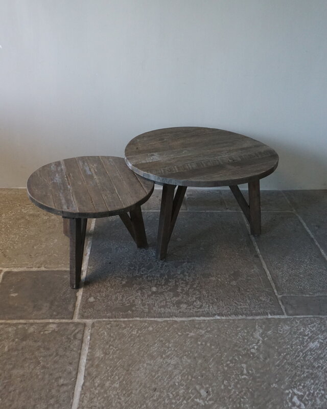 Rene Houtman Bijzettafel Salontafel Set Van 2 | Rond | Driftwood