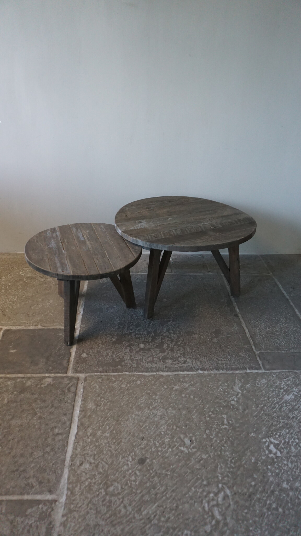 Rene Houtman Bijzettafel Salontafel Set Van 2 | Rond | Driftwood