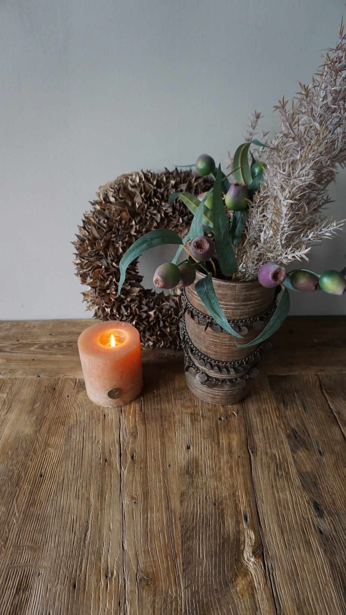 Rene Houtman Nepalese Houten Pot | Incl. Ketting | H25 x D14 cm