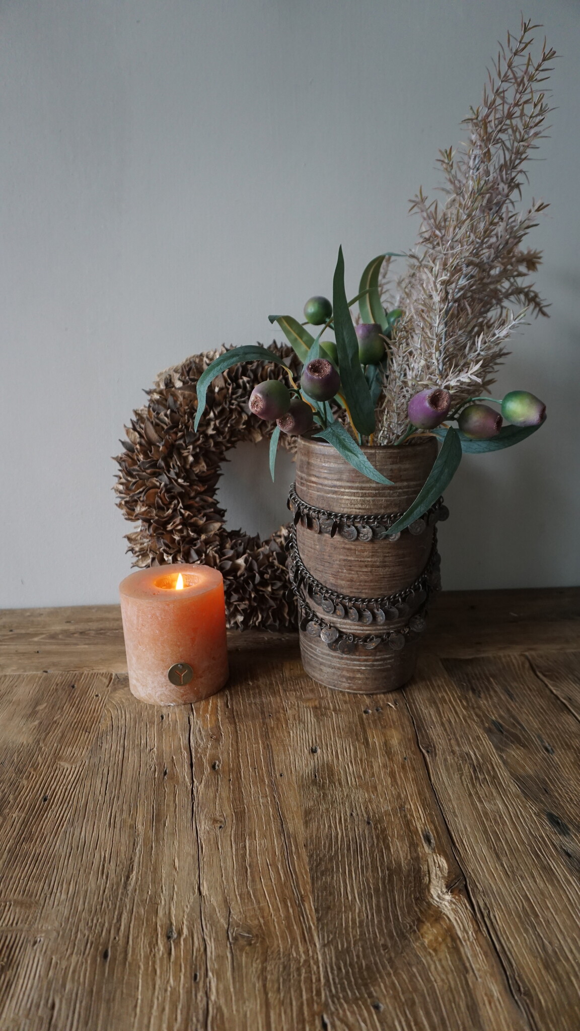 Rene Houtman Nepalese Houten Pot | Incl. Ketting | H25 x D14 cm