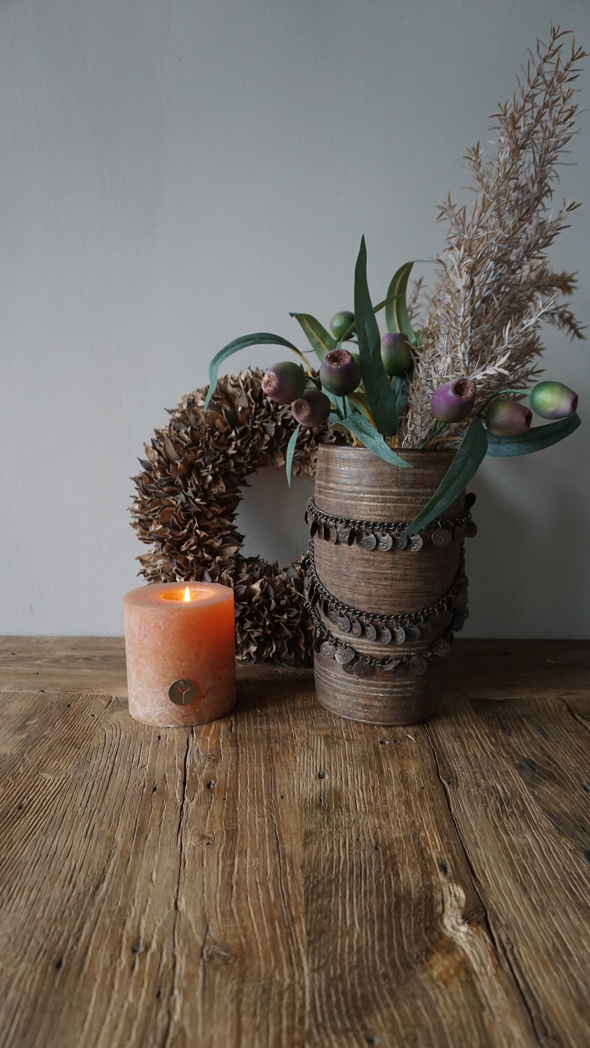 Rene Houtman Nepalese Houten Pot | Incl. Ketting | H25 x D14 cm