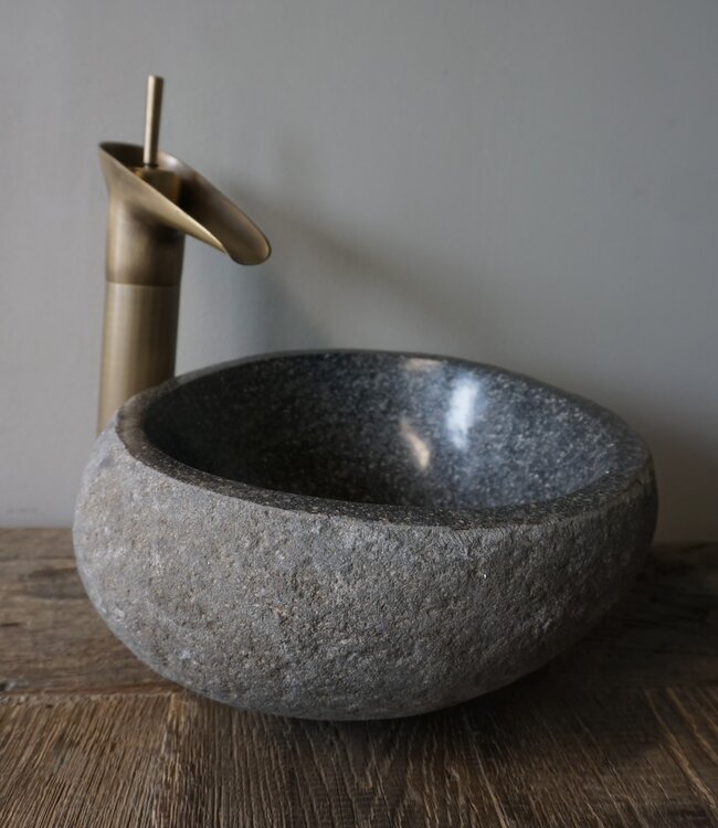 Rene Houtman Kleine Stenen Waskom + Spoelgat | H12,5 x B29 x D27 cm