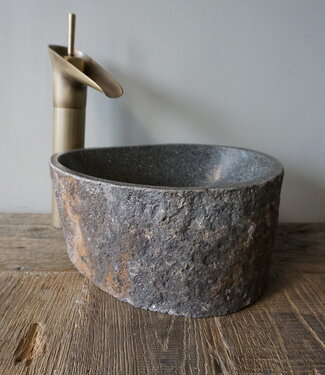 Rene Houtman Kleine Stenen Waskom + Spoelgat | H13,5 x B30 x D25 cm