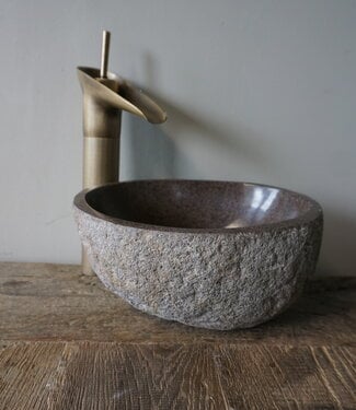 Rene Houtman Kleine Stenen Waskom + Spoelgat | H13 x B26 x D19 cm